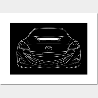 Mazda3 MPS BL Mazdaspeed 3 - front stencil, white Posters and Art